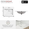thumbnail image 3 of Stylish 21 ¼" White Porcelain Top Mount Rectangular Bathroom Sink with 2 Overflow Rings Set of 2 P-211H-2, 3 of 10