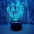 thumbnail image 4 of Qinwei LOVE 3D Night Light with Remote Control Smart Touch 3D Illusion LED Lamp for Party Dating Wedding Anniversary --- Black Seat, 4 of 5