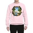 thumbnail image 2 of Wild Bobby, Enjoy Life Vintage Beach Surf Sailboat, Pop Culture, Unisex Crewneck Graphic Sweatshirt, Light Pink, XX-Large, 2 of 4