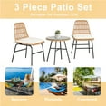 thumbnail image 6 of Tappio 3 Pieces Wicker Patio Chairs Furniture Set, Outdoor Bistro Set with Coffee Table, Porch Chairs Rattan Conversation Set for Lawn Balcony Backyard Garden, Beige, 6 of 9