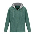 thumbnail image 1 of KIHOUT Winter Warm Coats Men Button-up Cardigan Carry Pockets Solid Color Long Sleeve Hooded Jacket,Size M-5XL, 1 of 5