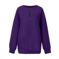 thumbnail image 3 of FAIWAD Womens Oversized Sweatshirt Long Sleeve Crew Neck Zip Pullover Tops Loose Casual Plain Outfits, 3 of 5