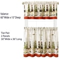 thumbnail image 2 of Newbridge Wine Merchant Tier Curtain and Valance Set, Wine Bottles, Corkscrews Print Tier Set, 36” Long Tier Pair and Valance - 60" x 36" (Set of 2 Tiers & Valance), Beige with Red Border, 2 of 4