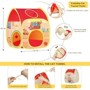 TAIMASI 34Pcs Cat Toys Kitten Toys, Interactive Kitty Toys with Collapsible Cat Tunnels Tent, Cat Wand Catnip Feather Teaser