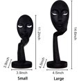 thumbnail image 2 of Estatuas de rostro de mujer modernas y simples figura de escultura de señora pensadora tallada de resina para decoración de dormitorio de oficina en casa (negro), 2 of 7
