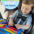 thumbnail image 4 of Buckle Toys Busy Board, juguete de aprendizaje Montessori para niños pequeños, actividades de viaje por carretera, tablero sensorial de espuma, desarrolla la motricidad fina, azul, 4 of 4