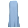 thumbnail image 5 of Women's Drawstring Elastic Waist Back Slit Solid Midi Skirt (Sky Blue M), 5 of 5