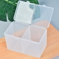 thumbnail image 2 of opvise Nail Art Storage Box Translucent Multi-fuction Plastic 2 Grids Storage Case for Nail Art Shop Translucent, 2 of 8
