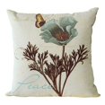 thumbnail image 4 of Paquete de 4 fundas de almohada decorativas de lino con diseño floral de 18 x 18, 4 of 5