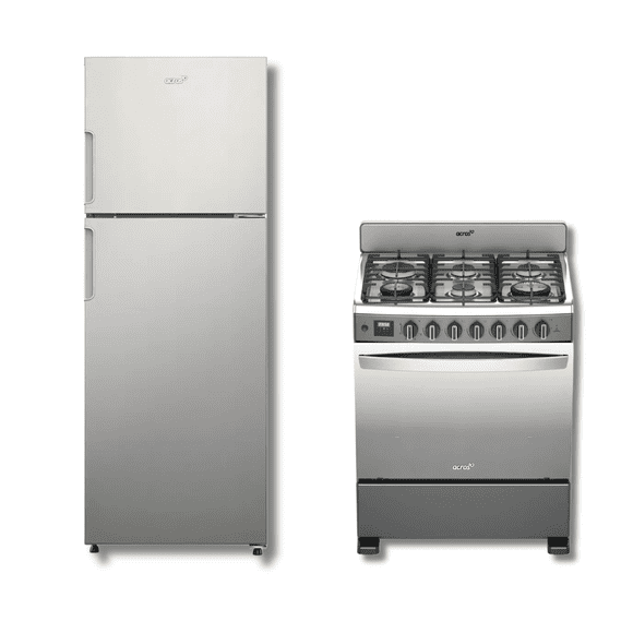 COMBO ESTUFA ACROS AFR7148G 30" TITANIO + REFRIGERADOR ACROS AT1130M 11P SILVER
