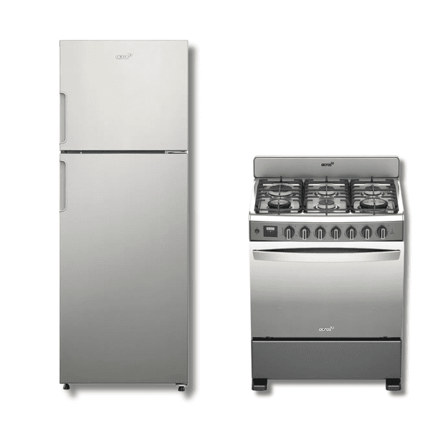 COMBO ESTUFA ACROS AFR7148G 30" TITANIO + REFRIGERADOR ACROS AT1130M 11P SILVER