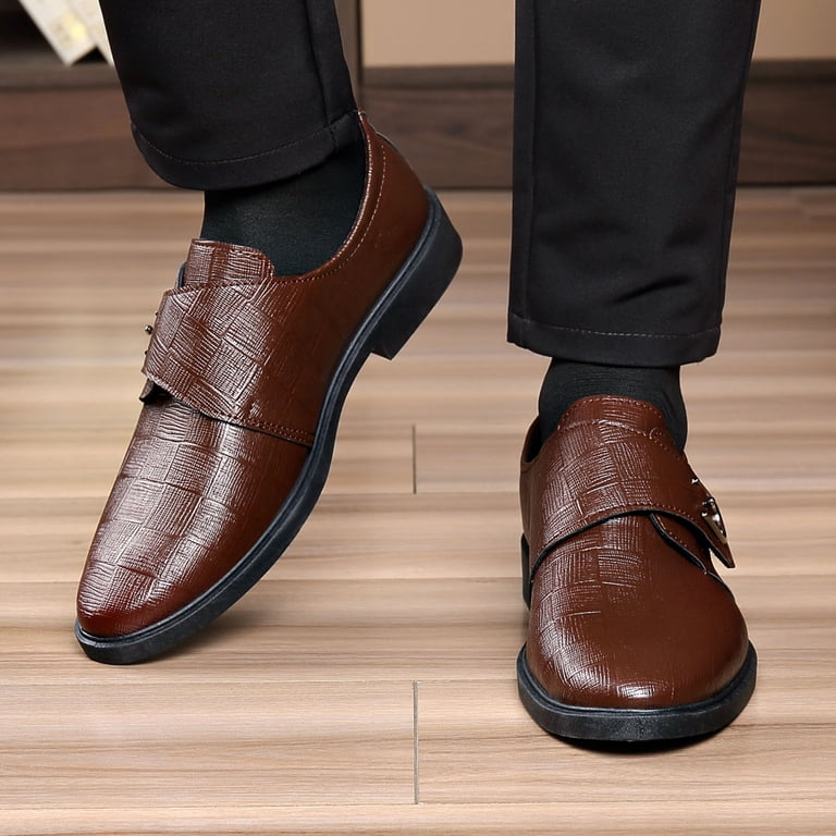 dress shoes graduation Hewuqi Men's Oxfords Non Slip Comfortable Formal Comfortable Business Wedding Prom Walking Footwear Brown Size 8 your familys summer footwear destination where comfort meets style 23 Classy Graduation Shoes to