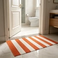 thumbnail image 3 of Diceymbol Orange White Striped Cotton Woven Rug Reversible Mat for Kitchen Entryway Patio Farmhouse Decor 32x20 Inch, 3 of 8