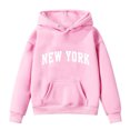 thumbnail image 2 of Favoffer Unisex Kids' Four-Season Suitable Multicolor NEW YORK Graphic Hoodie & Relaxed Round Neck Long-Sleeve T-shirt, for Casual, Travel, Lounging, Photoshoot 1-14Y, 2 of 3
