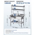 thumbnail image 2 of AECOJOY Stainless Steel Multifunctional Sink with Shelf – With Drawer and Water Pipe, Prep and Workbench for Home and Restaurant, 2 of 8