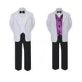thumbnail image 2 of 7pc Boy Formal Black & White Suit Tux Set Satin Bow Tie & Vest Baby Sm-20 Teen, 2 of 3