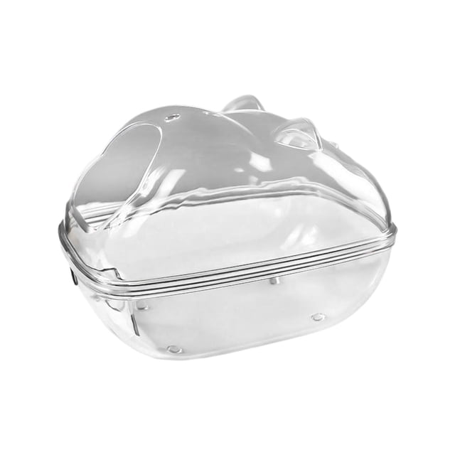 Baño de arena para hámster, baño para mascotas, baño transparente para animales pequeños, casa para arena Largo 16cmx11cmx11cm jinwen Baño de hámster
