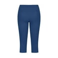 thumbnail image 3 of Mrat Capris Leggings for Women Lightweight Soft Yoga Leggings Cropped Leggings 3/4 Stretch Sports Pants S-78 Blue S, 3 of 4