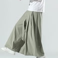 thumbnail image 6 of Men's Pants,Summer Thin Men'S Loose Ice Silk Big Leg Wide Leg Pants Large Solid Casual Harlan Flare Pants,Work Pants for Men,Pants for Men(Color:Green,Size:5XL), 6 of 9