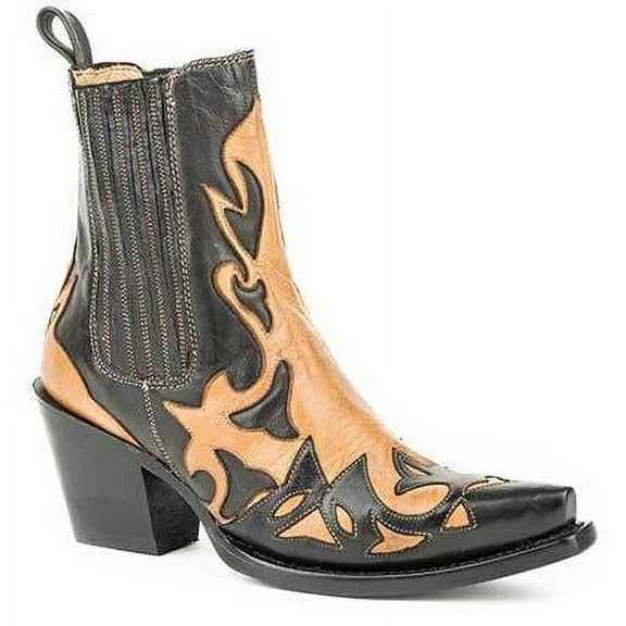 Women's Stetson Cici Leather Boots Handcrafted Black