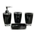 thumbnail image 1 of 4x soporte para cepillo de dientes, dispensador de loción, organizador portátil, Set de accesorios de baño para decoración de Hotel, baño, encimera de Negro, 1 of 8