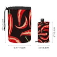 thumbnail image 5 of PhooArto Large Barrel Drawstring Makeup Bag, Red Chili Peppers Patterns Travel Cosmetic Bag Portable Make Up Organizer Bag, 5 of 6