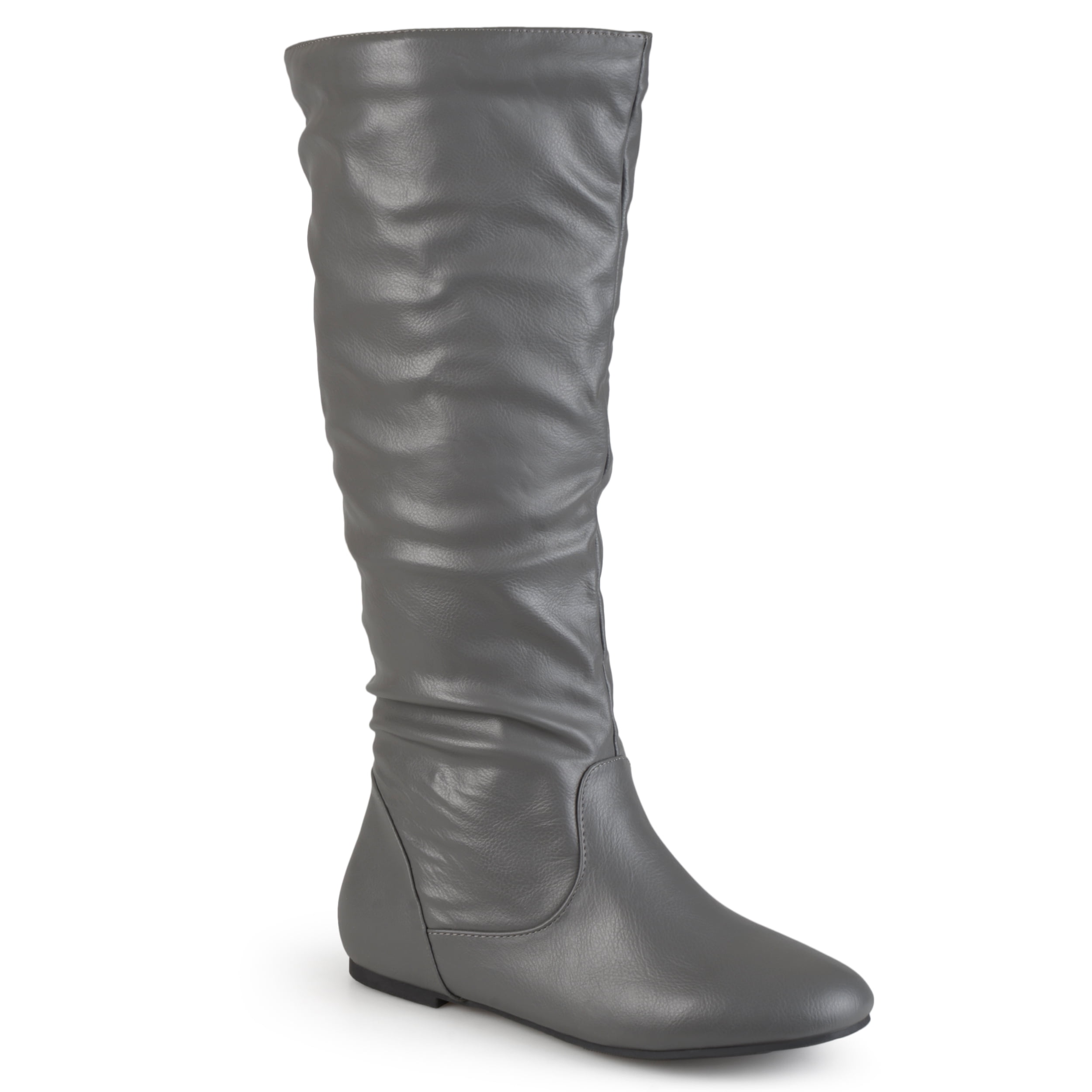black mid calf slouch boots