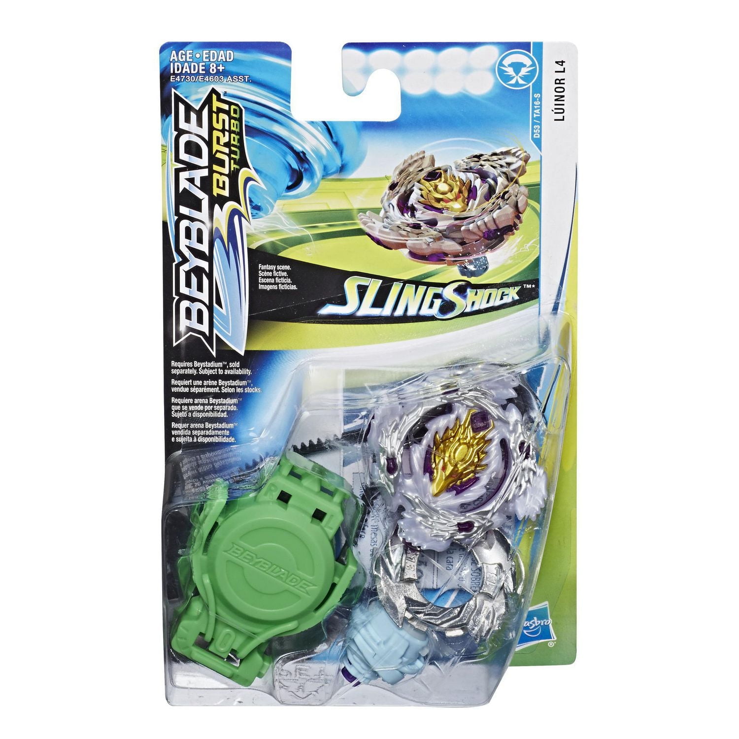 Beyblade Burst Turbo Slingshock - Kit de départ toupie Luinor L4 avec propulseur