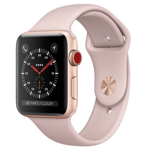 Pre-Owned Apple Watch Series 3 42mm GPS Cellular, Gold Aluminum Case - Pink Sand Sport Band Used