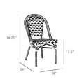 Design Lab MN LS3003GRYWHT Aluminum Bamboo Grey Patio Chair