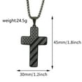 thumbnail image 2 of Black Cross Necklace for Men Boyfriend Son Husband Father USA American Flag Pendant Chain for Men Religious Valentine's Day Jewelry Gift, 2 of 3