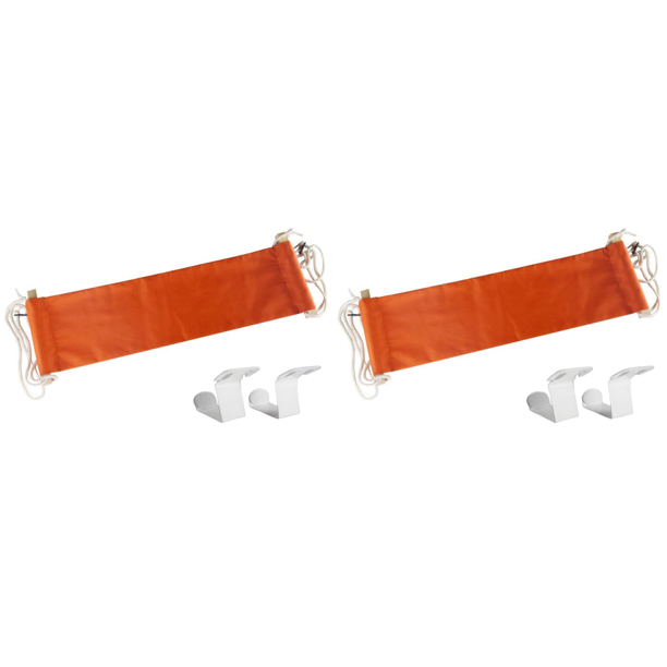 2uds. Hamaca de poliéster para pies, reposapiés plegable para el hogar y la Oficina, color naranja