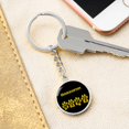 thumbnail image 3 of Beauceron Mama Circle Keychain Stainless Steel or 18k Gold Dog Mom Pendant, 3 of 7
