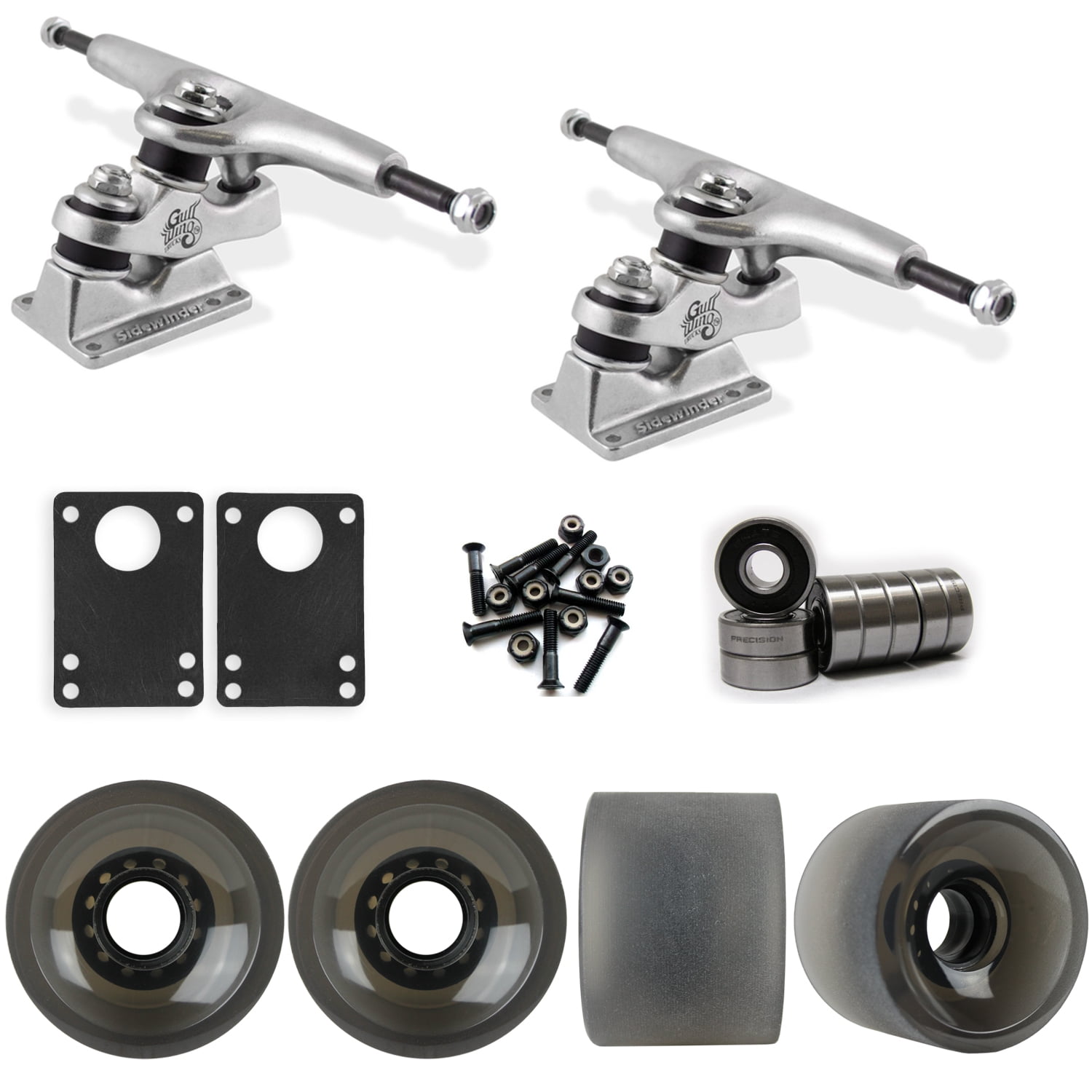 Gullwing Sidewinder Longboard Trucks Wheels Pack 70mm Sliding Wheels