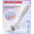 thumbnail image 3 of PULIOU Compression Socks 20-30 mmHg Knee High for Women & Men, 2 Pairs, Breathable, for Nurse, Running, Travel, Sports & Everyday Wear, White, 3 of 9