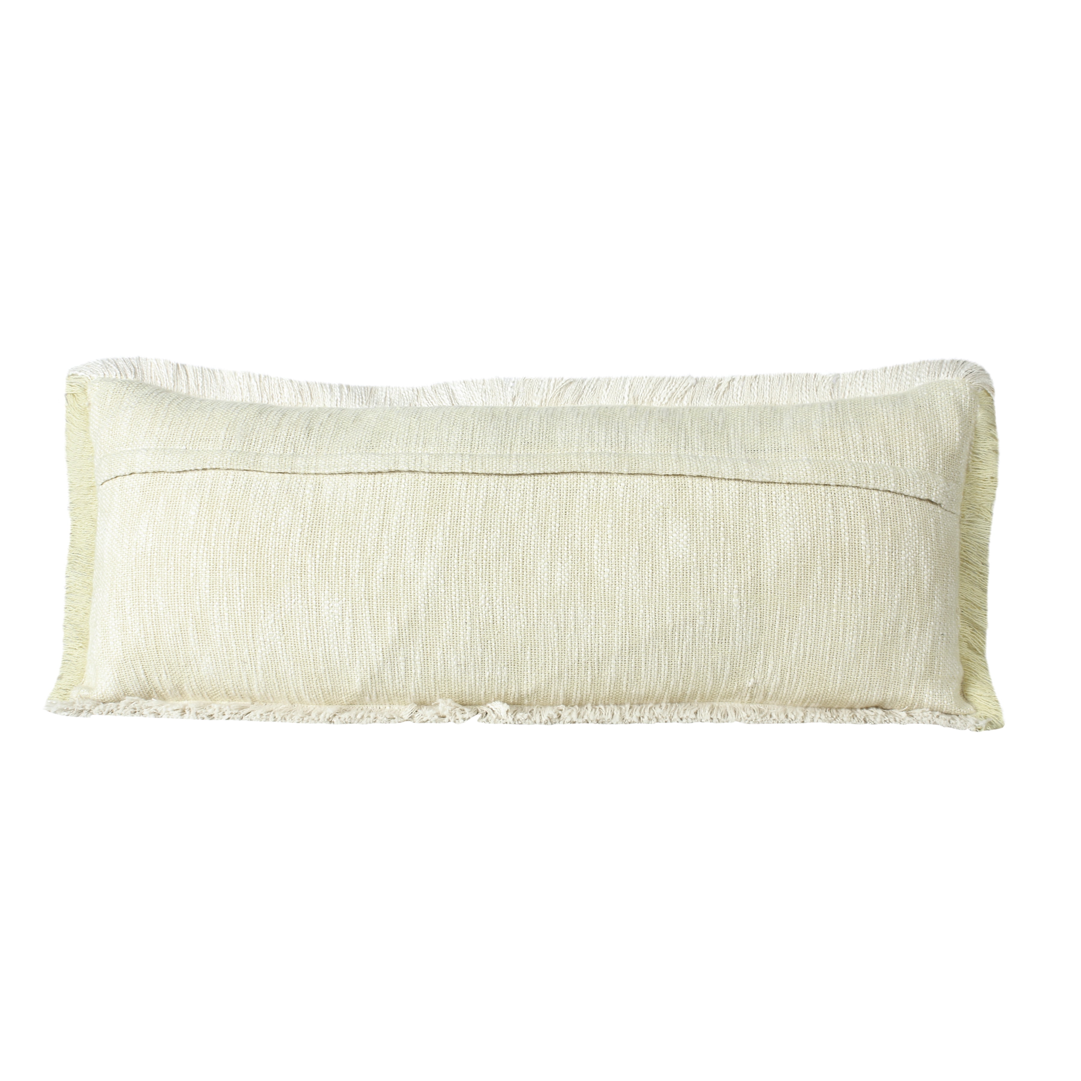 Ox Bay Bennett 14" x 36" Fringed Light Yellow Cotton Adult Decorative Throw Pillow