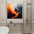 thumbnail image 4 of Wall Art Prints, Burnt Orange Black Abstract Art Framed Canvas Prints for Bedroom Living Room Bathroom Office, Modern Art White Gallery Wrap Wall Art Poster for Gifts Home Decor 12"x12", 4 of 9