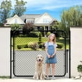 thumbnail image 3 of HITTITE Adjustable Chain Link Fence Gate Kit, PVC Coated Anti-Rust Outdoor Garden Fence Gate, Heavy Duty Pedestrian Gate Walking Fence Gate for Yard, 26"-72" Wide x 5' High., 3 of 9