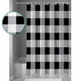 thumbnail image 4 of Hokiten Shower Curtain, Vintage Farmhouse Fabric Shower Curtains for Bathroom, Black and White Checkered Bath Curtain Waterproof Bathtub Curtains with 12 Hooks, Long 72" x 84", 4 of 7