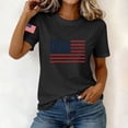 thumbnail image 6 of NTACZA Short Sleeve Womens Summer Tops Casual Crew Neck Usa American Flag Print T‑Shirts Graphic Tees Relaxed Fit Festival Black, 6 of 6