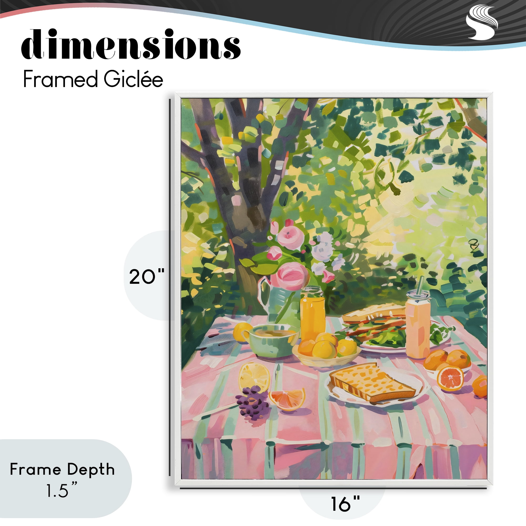 Stupell Industries Breakfast Picnic in Garden White Framed Giclee Art, design by The Prints Vibe
