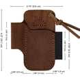 thumbnail image 2 of 2X Funda de Cuero Hecha Una Mano para Cuchillo Plegable, Soporte para Linterna, Herramienta EDC, Marrón, 2 of 5