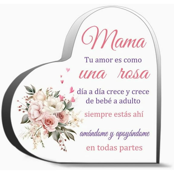 Regalos Para Mama Regalo Dia De La Madre D A De La Madre Regalos Mom Gifts From Daughter Thank You G Thank You Gifts For Women Men, Decoration Heart Shape Acrylic Sign Gift