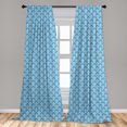 thumbnail image 5 of Ambesonne Floral Boho Curtains, Simple Vintage Flowers, Pair of 28"x95", Pale Azure Blue White, 5 of 5