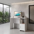 thumbnail image 2 of 42" White Home Office Computer Desk with Cabinet & Storage Shelf, Modern Executive Desk for Small Spaces, 2 of 8