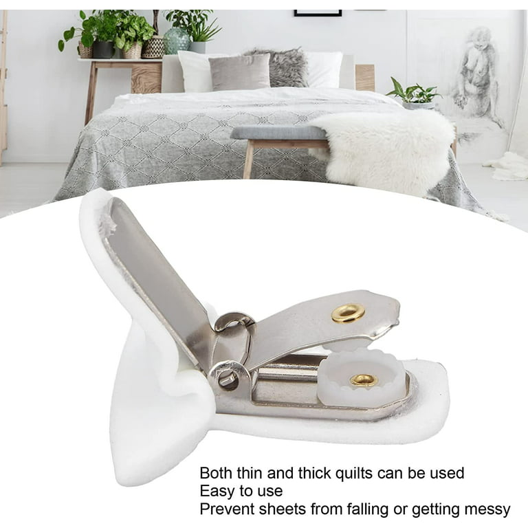 12pcs Padded Comforter Clips, Duvet Clips Duvet Corner Holders Blanket Fasteners Clips Duvet Pins for Bed Comforters Moving (White)