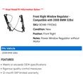 thumbnail image 2 of Front Right Window Regulator - Compatible with 2008 BMW 528xi, 2 of 2
