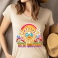 thumbnail image 4 of Hello Sunshine Retro T-Shirt – Hippie Summer Vibe Graphic Tee, Gold, Size S, 4 of 6