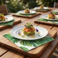thumbnail image 3 of Luxenap White Paper Luncheon Napkin - Tropical Leaves - 13" x 13" - 500 count box, 3 of 6