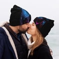 thumbnail image 5 of Lsque Futuristic Purple Panther Pattern Knitted Beanie, Unisex Winter Hat, Knit Hat Winter Beanies Thick Fisherman Beanies Cuffed Plain Skull Caps, 5 of 6